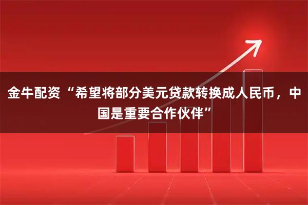 金牛配资 “希望将部分美元贷款转换成人民币，中国是重要合作伙伴”