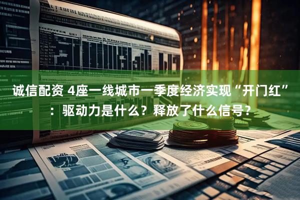 诚信配资 4座一线城市一季度经济实现“开门红”：驱动力是什么？释放了什么信号？